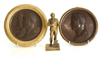 Lot 350 - A bronze plaque depicting the Emperor Napoleon