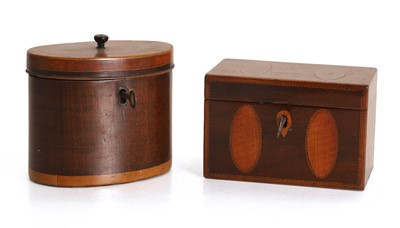Lot 343 - Two small George III tea canisters
