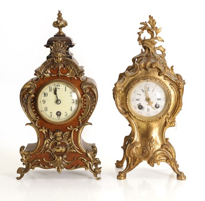 Lot 210 - Two French Louis XV style mantel clocks