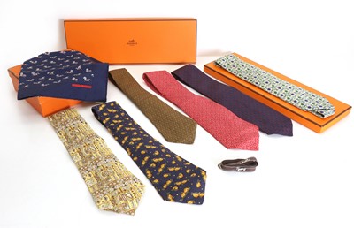 Lot 339 - Six Hermes ties