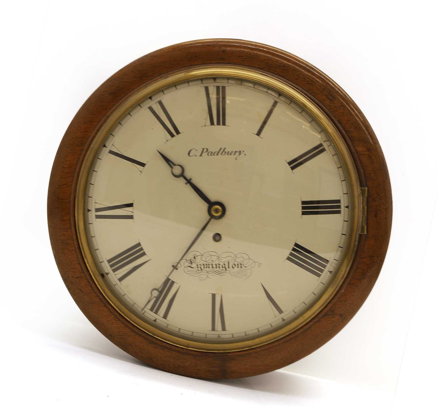 Lot 204 - A mahogany dial clock by C. Padbury, Lymington