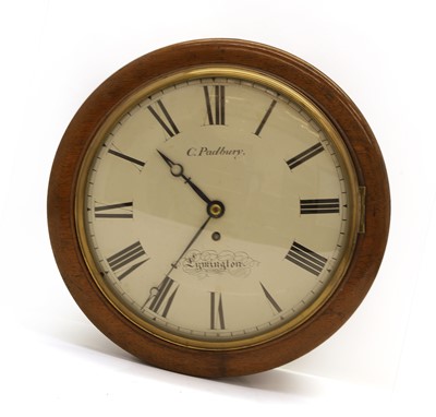 Lot 204 - A mahogany dial clock by C. Padbury, Lymington