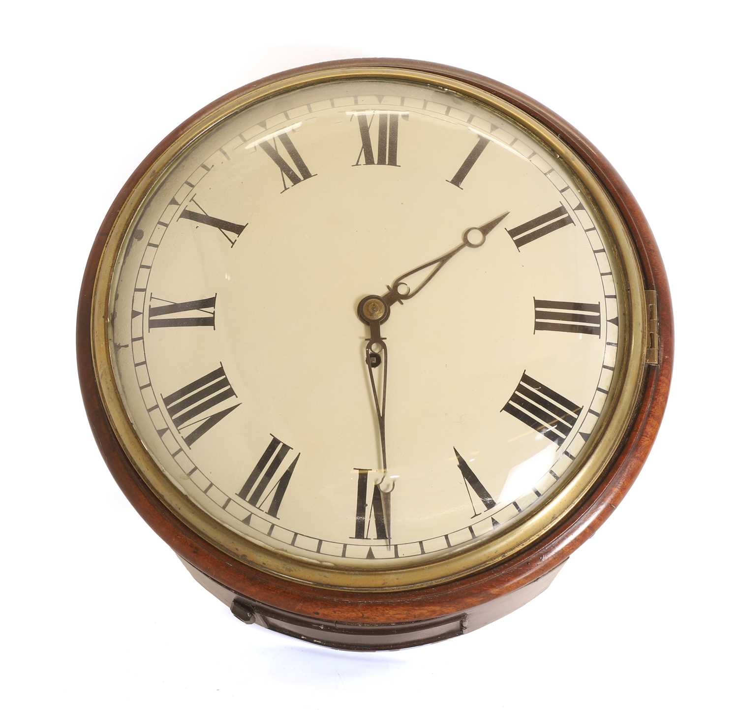 Lot 206 - A mahogany dial clock with a white dial