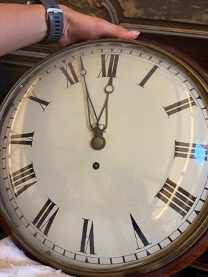 Lot 206 - A mahogany dial clock with a white dial