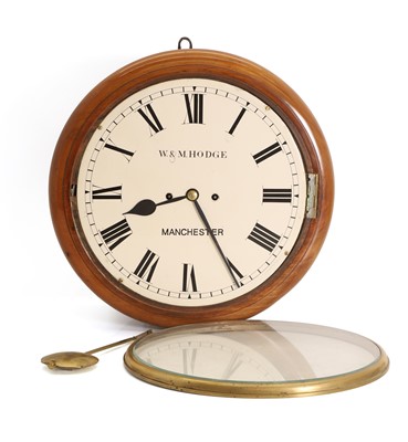 Lot 208 - A mahogany dial clock by W & M Hodge, Manchester