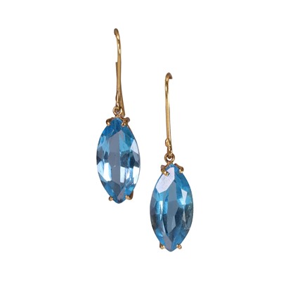 Lot 154 - A pair of topaz drop earrings