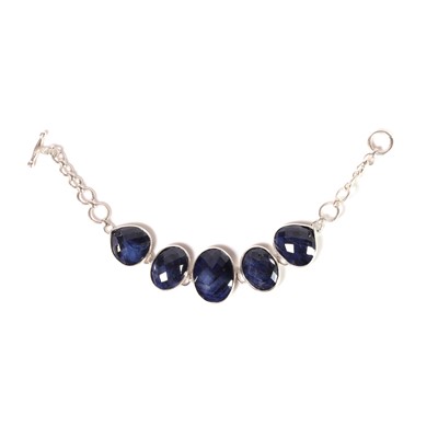 Lot 177 - A silver and sapphire bracelet