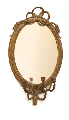 Lot 494 - An oval giltwood and gesso mirror