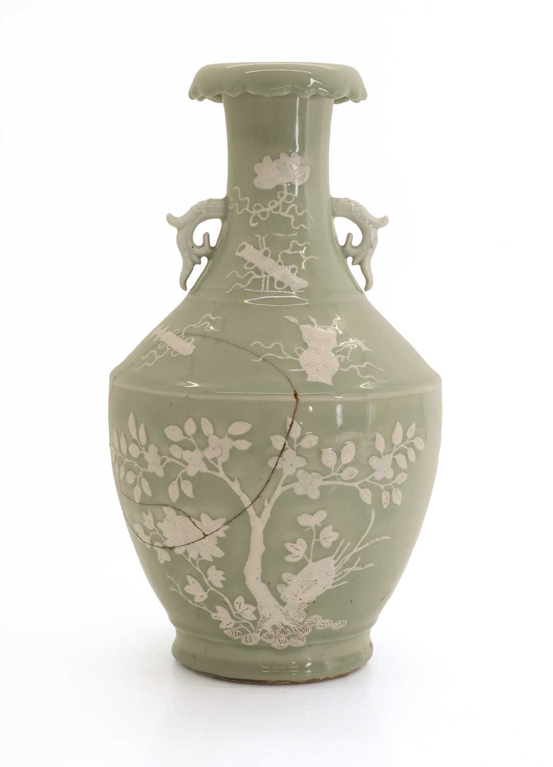 Lot 54 - A Chinese celadon glazed vase