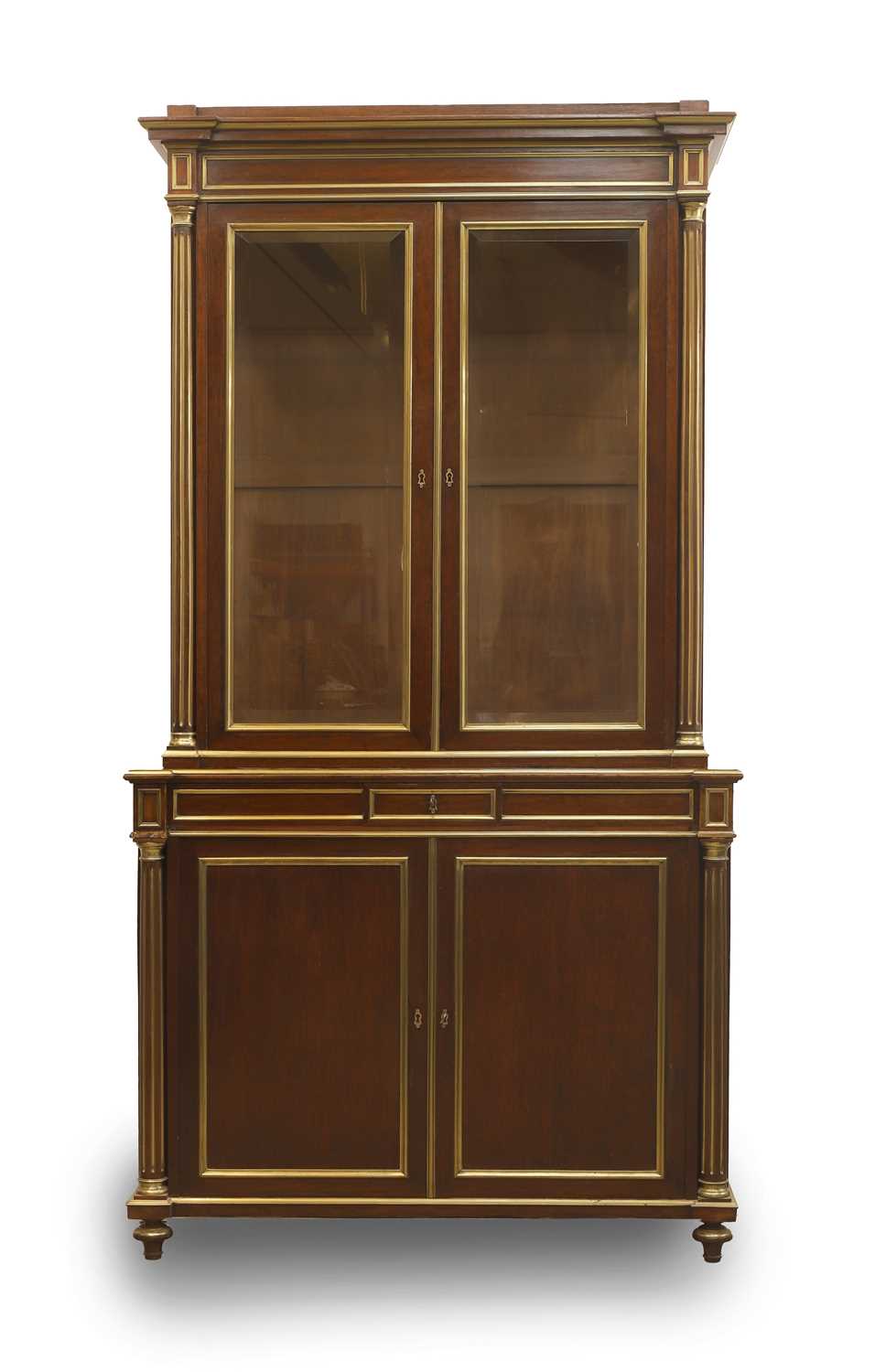 Lot 523 - A French mahogany and parcel gilt display cabinet