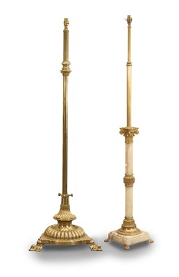 Lot 471 - A brass standard lamp
