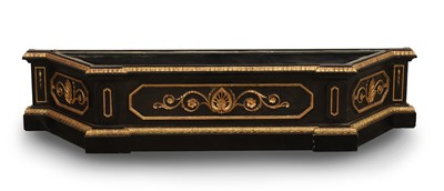 Lot 501 - A Victorian ebonised and parcel gilt carved wood planter
