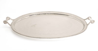Lot 1 - A large oval silver-plated tray