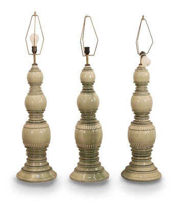 Lot 475 - A collection of three Asian style lamps