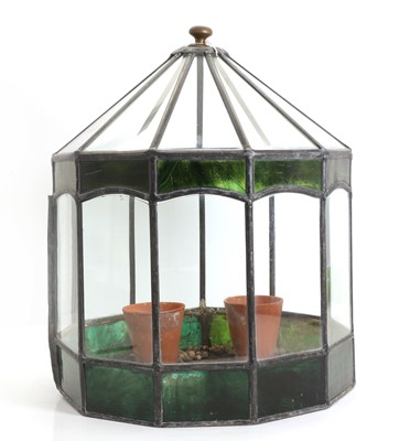 Lot 503 - A lead and glass terrarium