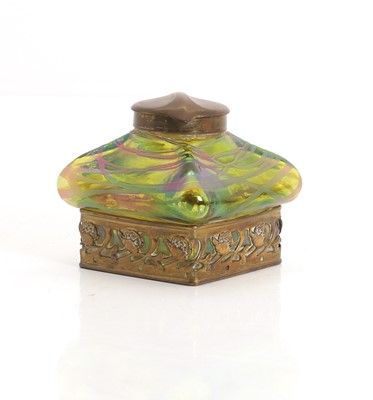 Lot 319 - An Art Nouveau Austrian glass inkwell