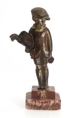 Lot 328 - A bronze model of a golf caddy