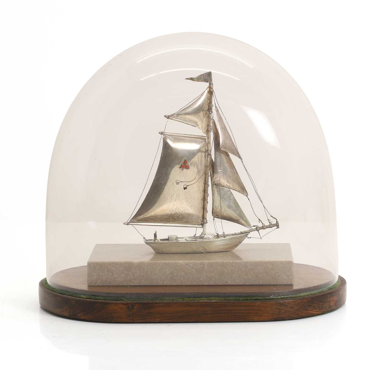 Lot 11 - A silver Yokohama shipyard model