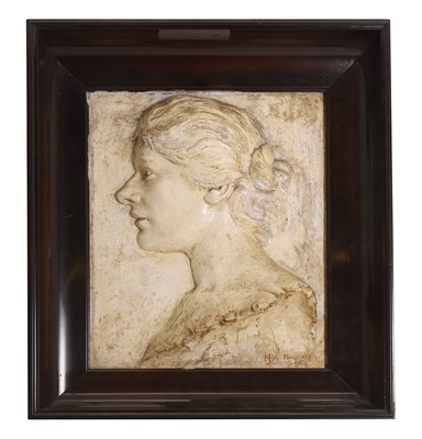Lot 332 - A framed plaster plaque