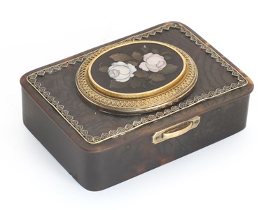 Lot 14 - A silver and tortoiseshell box