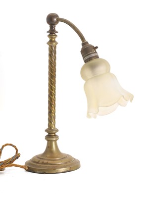 Lot 479 - A brass Arts & Crafts table lamp