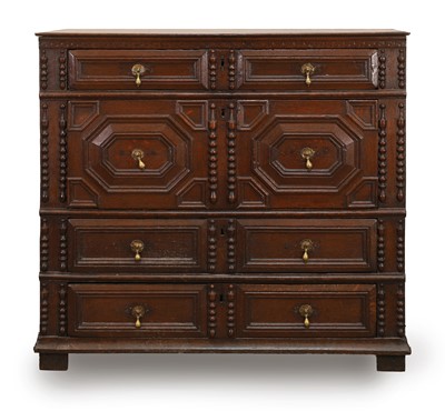 Lot 517 - A Charles II oak chest of drawers