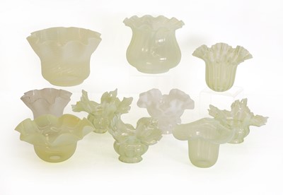 Lot 152 - A collection of opalescent glass lighting shades
