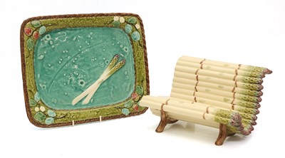 Lot 116 - A Luneville Majolica asparagus bench