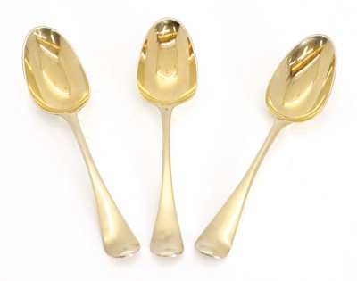 Lot 10 - A group of three silver gilt spoons