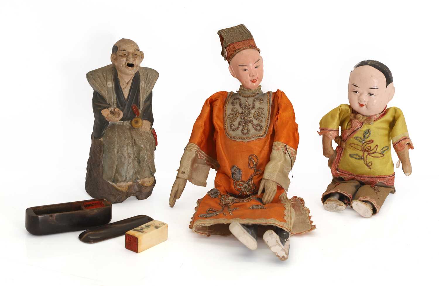 Lot 58 - A Yixing Zisha clay scholar figure