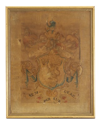 Lot 324 - A French Heraldic silk coat of arms