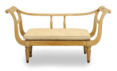 Lot 533 - A Louis XVI-style painted wooden window seat or canape