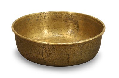 Lot 534 - Hammered brass log bin